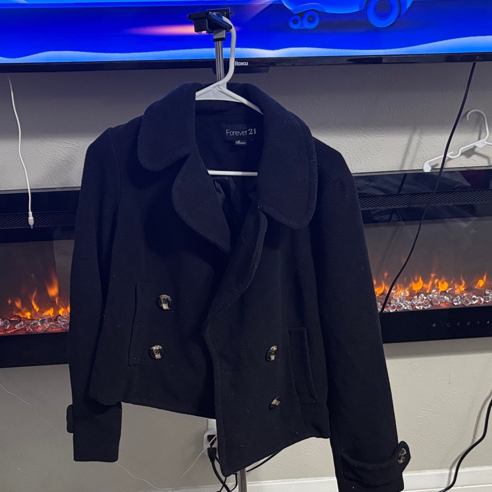 Forever 21 Black Peacoat